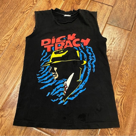 Vintage RARE Disney Dick Tracy Muscle t-shirt AS IS Small - Picture 1 of 5